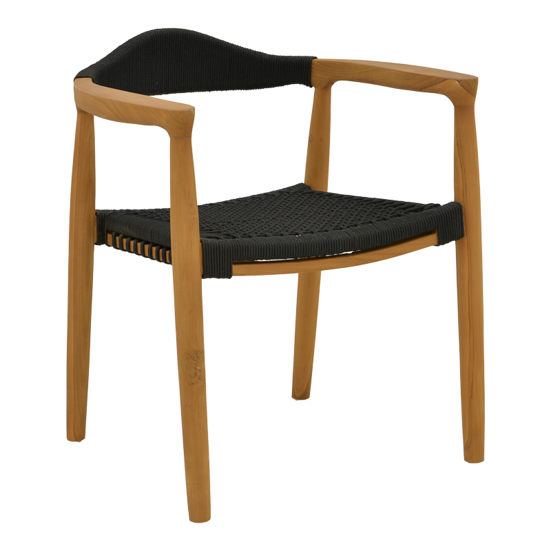 Τραπεζαρία 7 Τεμ. Ganny-Pino Pakoworld Teak Ξύλο Σε Φυσική - Μαυρη Απόχρωση 180/240X100X75Εκ