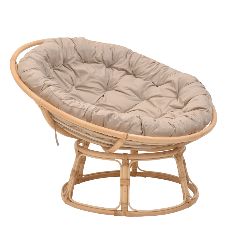 Πολυθρόνα Servey Pakoworld Rattan Σε Φυσική Απόχρωση-Μπεζ Μαξιλάρι Φ115X58Εκ