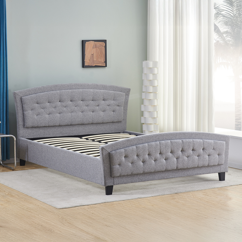 Κρεβάτι Camaro Pakoworld Ύφασμα Σε Γκρι Απόχρωση160X200Εκ