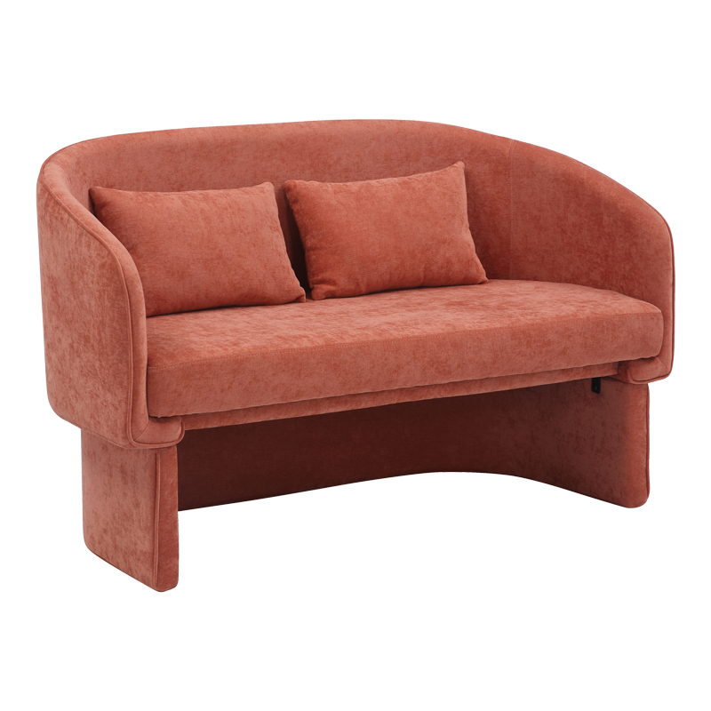 Καναπές Διθέσιος Playmob Pakoworld Ύφασμα Σε Κεραμιδί Απόχρωση 128X65X79Εκ