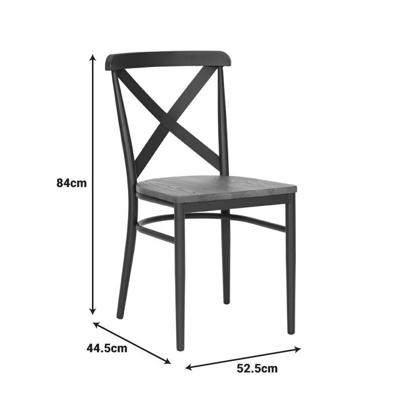 Καρέκλα Ferona Pakoworld Σκελετός Ανθρακί Μέταλλο Με Rubberwood Σε Φυσική Απόχρωση 52.5X44.5X84Εκ