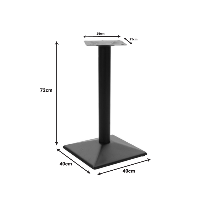 Βάση Τραπεζιού Ova Pakoworld Μεταλλική Σε Μαύρη Απόχρωση 40X40X72Εκ