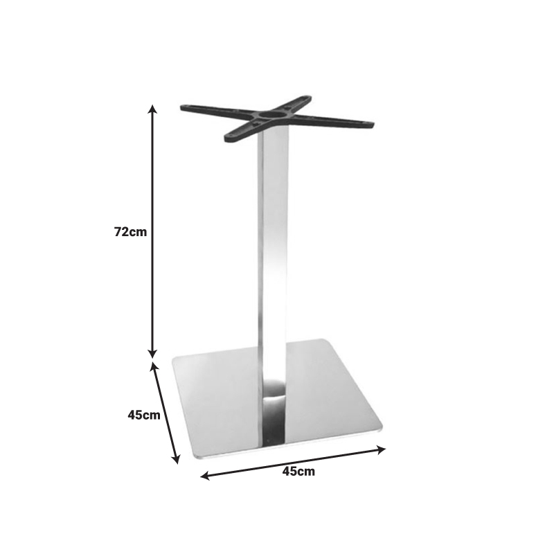 Βάση Τραπεζιού Galax Pakoworld Αλουμινίου Σε Ασημί Απόχρωση 45X45X72Εκ