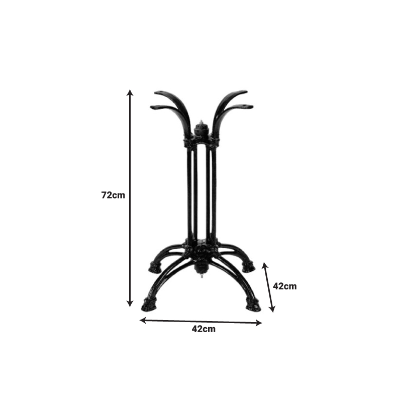 Βάση Τραπεζιού Astu Pakoworld Μεταλλική Σε Μαύρη Απόχρωση 42X42X72Εκ