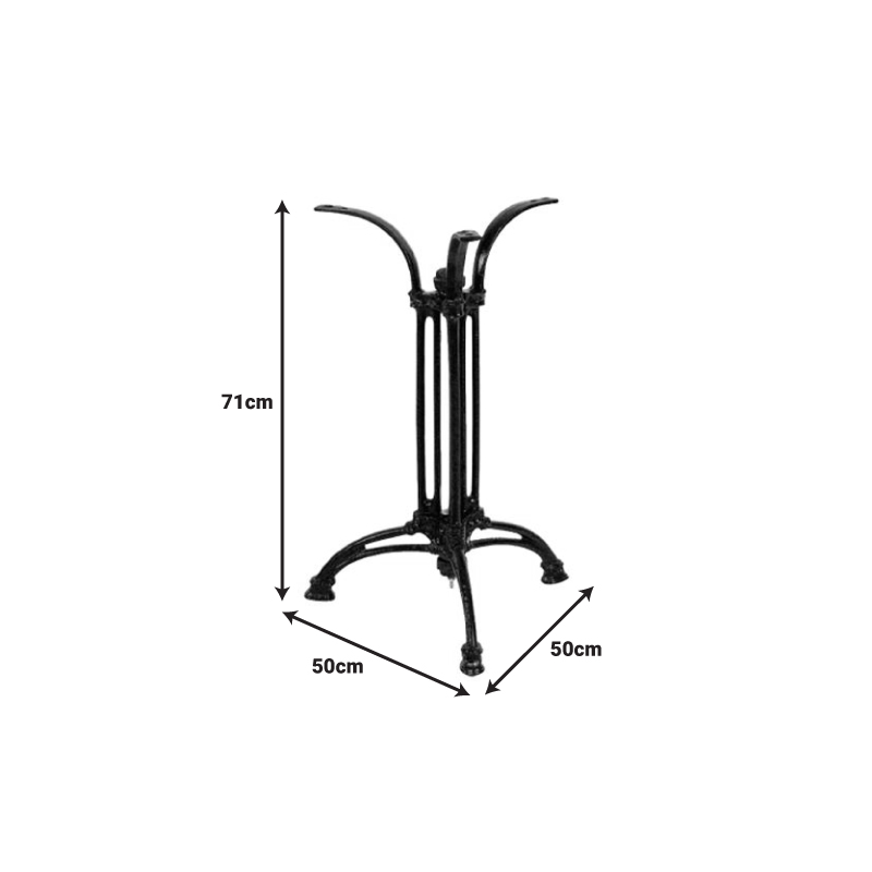 Βάση Τραπεζιού Outil Pakoworld Μεταλλική Σε Μαύρη Απόχρωση 50X50X71Εκ