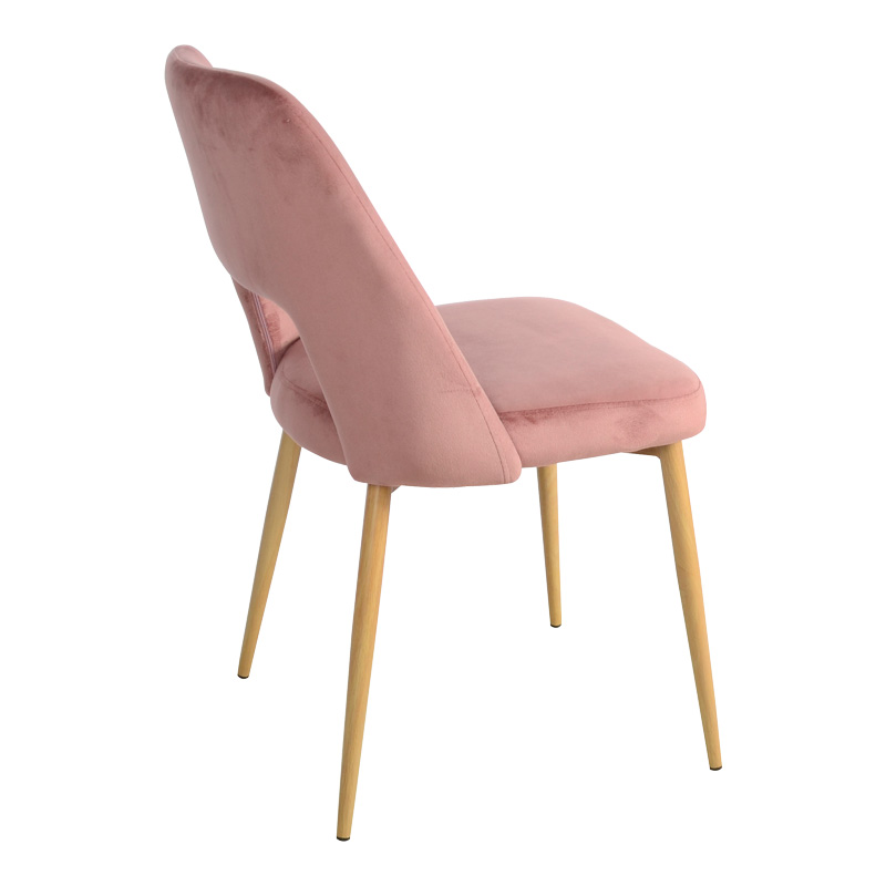 Καρέκλα Murde Pakoworld Σάπιο Μήλο Βελούδο Και Μεταλλικά Πόδια Σε Φυσική Απόχρωση 48.5X61X89Εκ