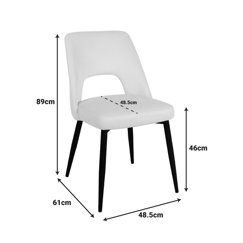 Καρέκλα Murde Pakoworld Σάπιο Μήλο Βελούδο Και Μεταλλικά Πόδια Σε Φυσική Απόχρωση 48.5X61X89Εκ