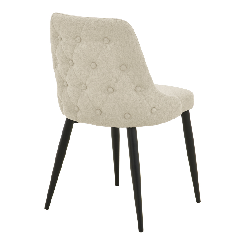 Καρέκλα Zedna Pakoworld Μπεζ Ύφασμα Με Μαύρα Μεταλλικά Πόδια 51X58X84Εκ