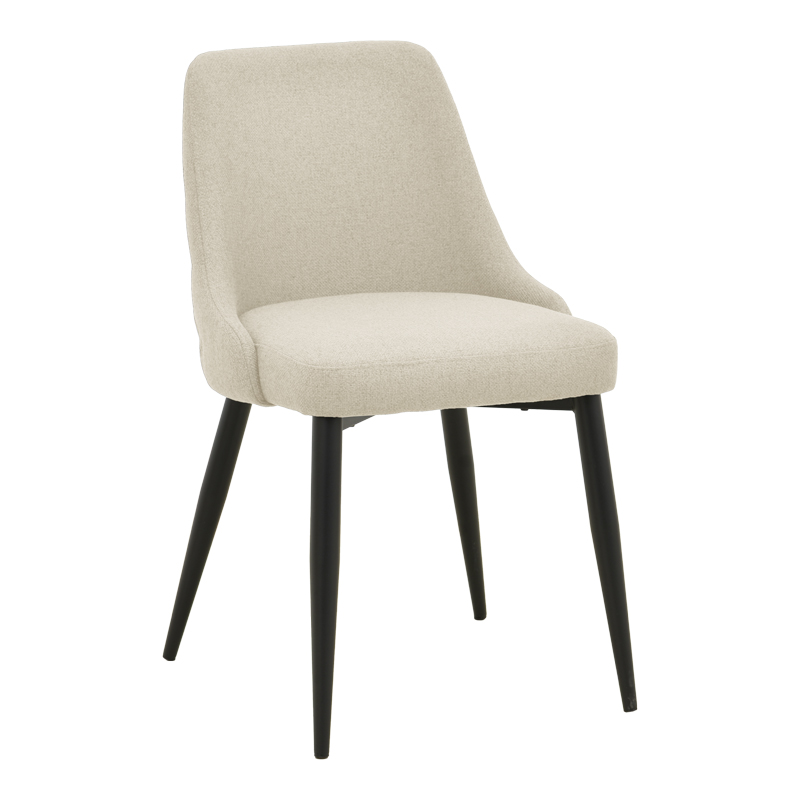 Καρέκλα Zedna Pakoworld Μπεζ Ύφασμα Με Μαύρα Μεταλλικά Πόδια 51X58X84Εκ
