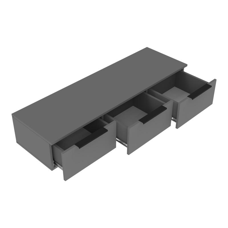 Κονσόλα Με 3 Συρτάρια Doha Pakoworld Σε Ανθρακί Απόχρωση 120X39X22Cm