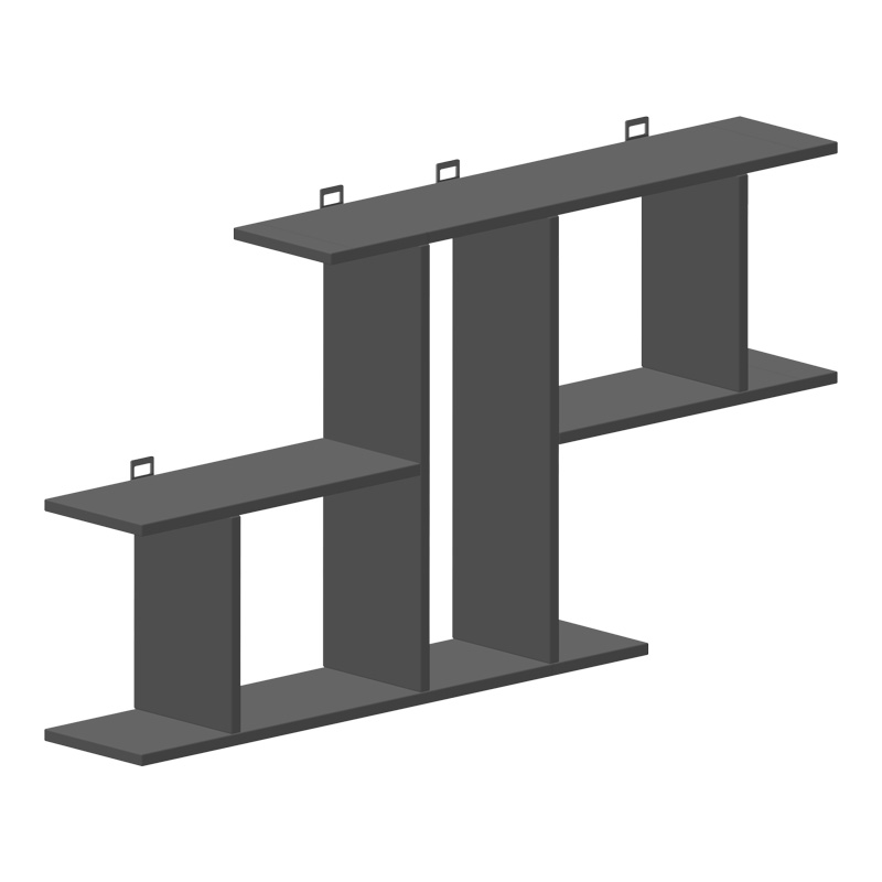 Ραφιέρα Τοίχου Vertoura Pakoworld Σε Ανθρακί Απόχρωση 116X18.5X60Cm