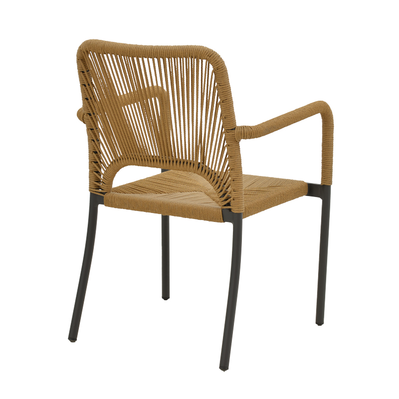 Πολυθρόνα Αλουμινίου Norture Pakoworld Στοιβαζόμενη Ανθρακί Σκελετός-Pe Rattan Σε Φυσική Απόχρωση 57X63X82Εκ