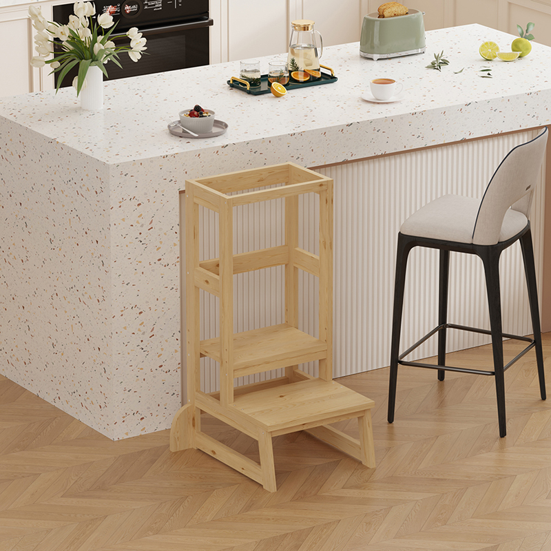 Παιδικός Πύργος Εκμάθησης Chiquel Pakoworld Τ. Montessori Ξύλο Σε Φυσική Απόχρωση 45.7X51X90Εκ