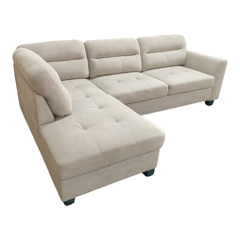 Γωνιακός Καναπές Δεξιά Γωνία Camile Pakoworld Ύφασμα Σε Μπεζ Απόχρωση 270X174X95Εκ