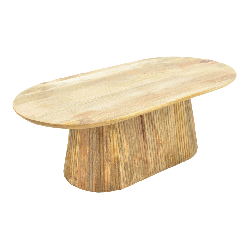 Τραπέζι Σαλονιού Aithra Pakoworld Μασίφ Ξύλο Μάνγκο Σε Φυσική Απόχρωση 120X60X42Εκ