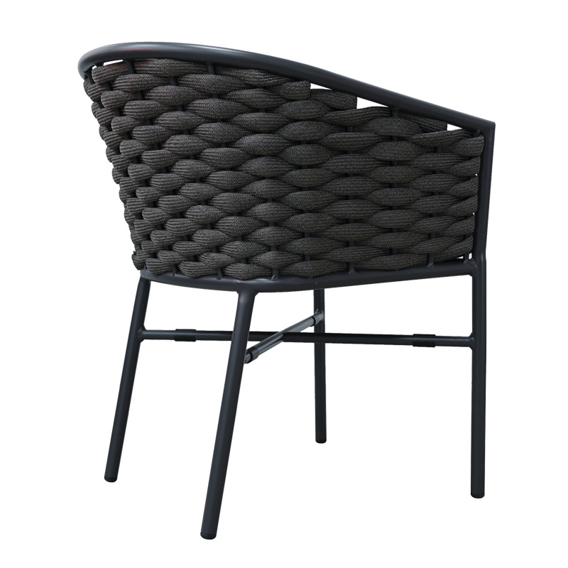 Πολυθρόνα Noevo Pakoworld Αλουμίνιο Με Ανθρακί Σκελετό-Σχοινι 57X62X76Εκ