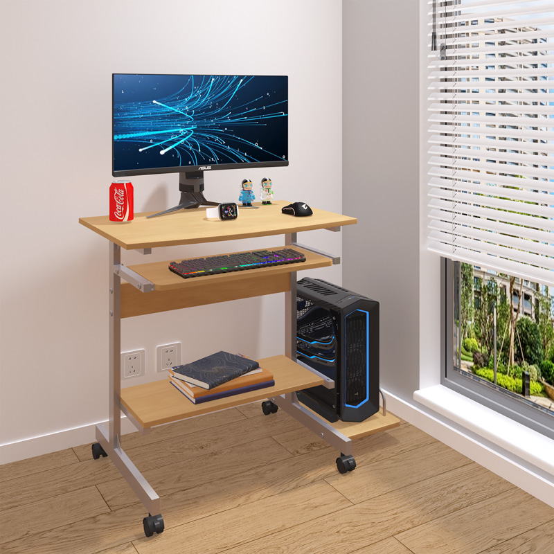 Γραφείο Υπολογιστή Veronce Pakoworld Σε Φυσική Απόχρωση Με Μεταλλικό Σκελετό 89X47X71Εκ