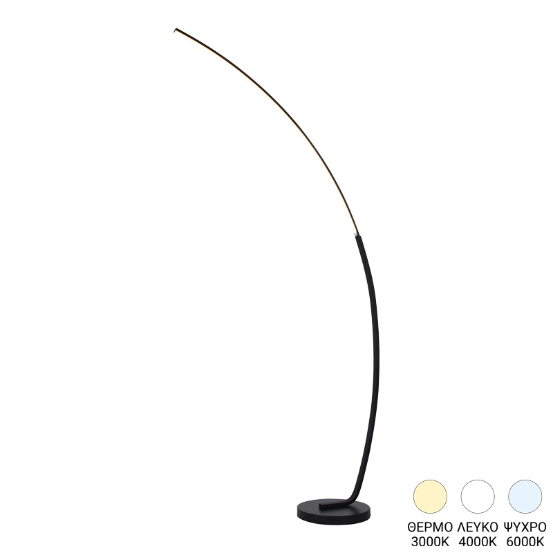 Φωτιστικό Δαπέδου Urena Pakoworld Led Μέταλλο Σε Μαύρη Απόχρωση 70X28X165Εκ