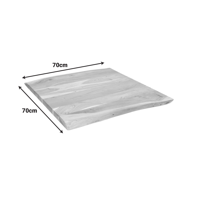 Επιφάνεια Τραπεζιού Pozier Pakoworld Μασίφ Ξύλο Ακακίας Σε Φυσική Απόχρωση 70X70X4Εκ