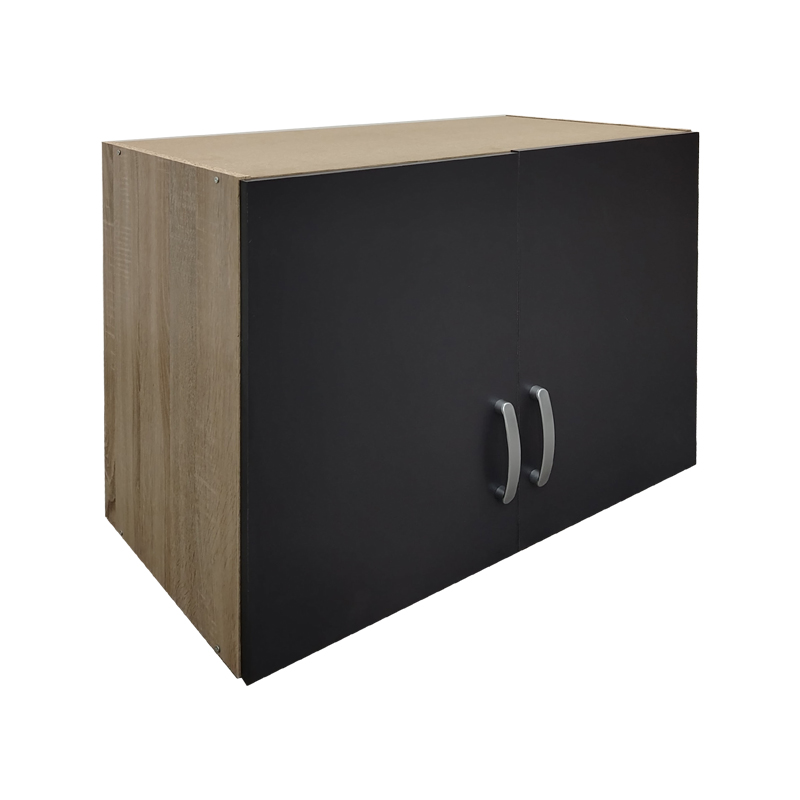 Πατάρι Ντουλάπας Δίφυλλο Athos Pakoworld Σε Sonoma-Ανθρακί Απόχρωση 80X42X60Εκ