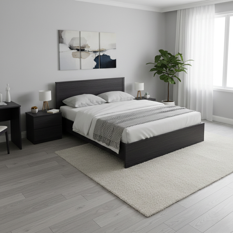 Κρεβάτι Athos Pakoworld Σε Wenge Απόχρωση 160X200Εκ