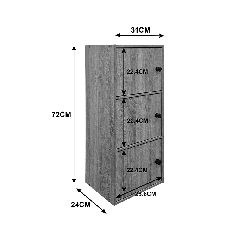 Ντουλάπα-Στήλη Wirdia Pakoworld Ανοιχτό Γκρι 30.5X24X71.5Εκ