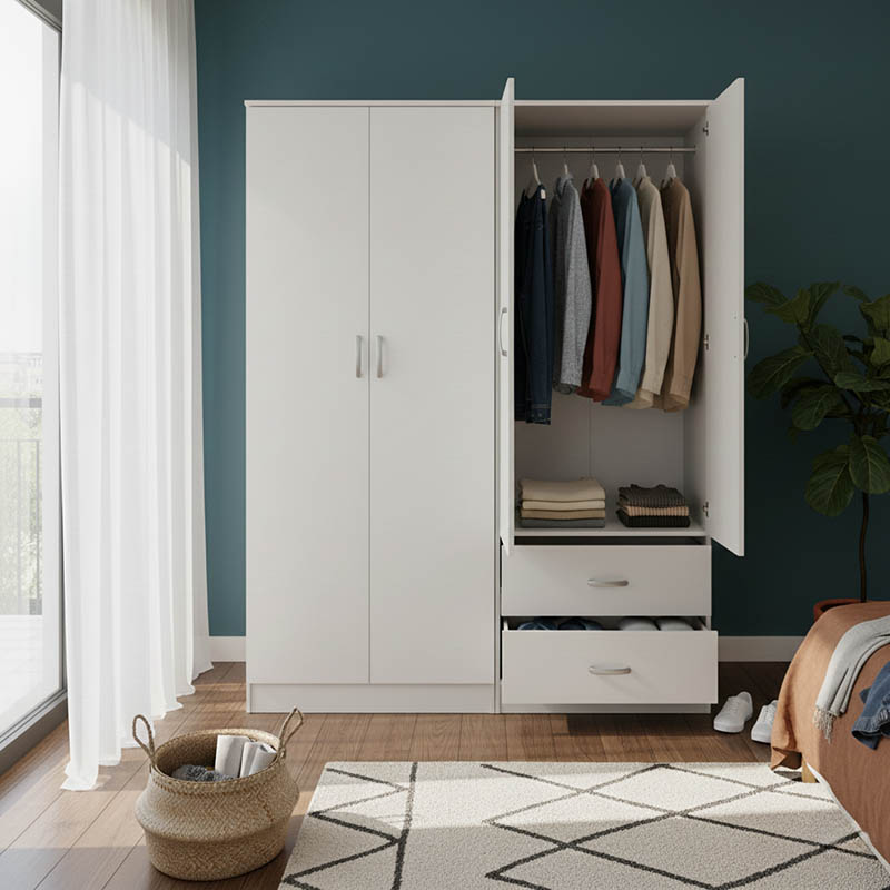 Ντουλάπα Τετράφυλλη Lego Pakoworld Λευκή 160X42X180Εκ