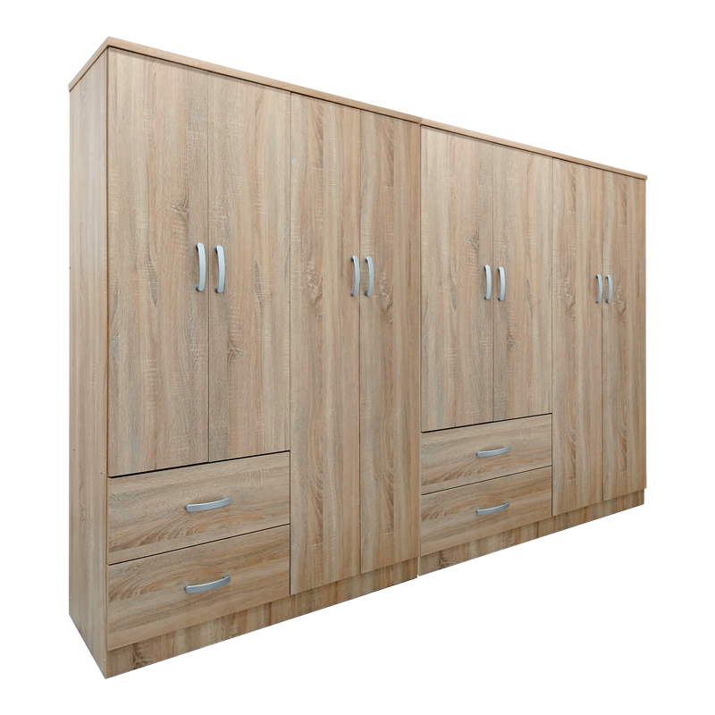 Ντουλάπα Οχτάφυλλη Athos Pakoworld Sonoma 241X42X181Εκ