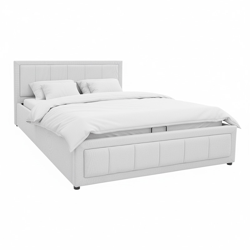 Κρεβάτι Huga Pakoworld Με Αποθηκευτικό Χώρο Ύφασμα Γκρι 160X200Εκ