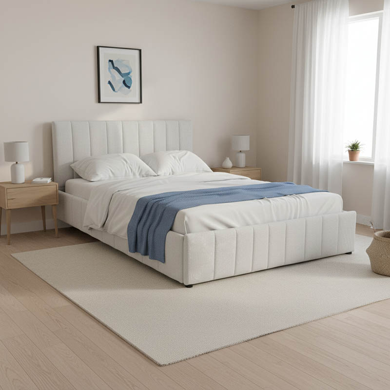 Κρεβάτι Snuggle Pakoworld Με Αποθηκευτικό Χώρο Ύφασμα Γκρι 160X200Εκ