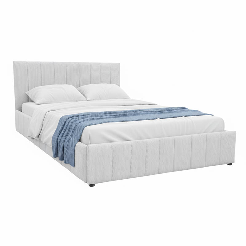 Κρεβάτι Snuggle Pakoworld Με Αποθηκευτικό Χώρο Ύφασμα Γκρι 160X200Εκ