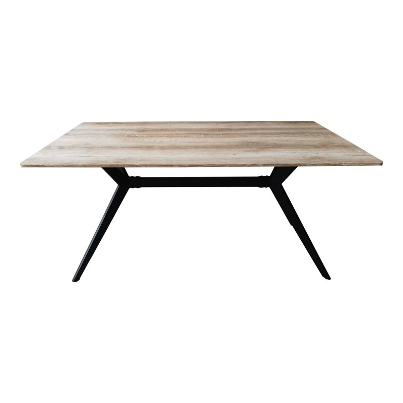 Τραπέζι Ezali Pakoworld Sonoma Mdf Με Μαύρα Μεταλλικά Πόδια 160X90X75Εκ