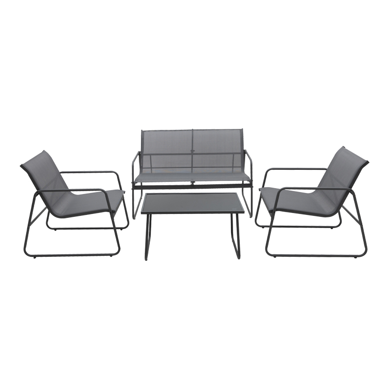 Σαλόνι Εξωτερικού Χώρου Veranda Textilene-Μέταλλο Σε Ανθρακί Απόχρωση