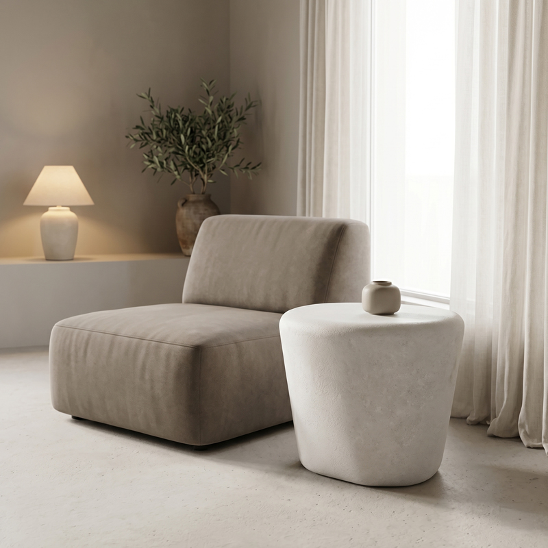 Βοηθητικό Τραπέζι Fedris Pakoworld Mdf Λευκό Φ56X45Εκ