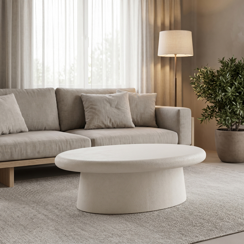 Τραπέζι Σαλονιού Herona Pakoworld Mdf Λευκό 100X60X32Εκ
