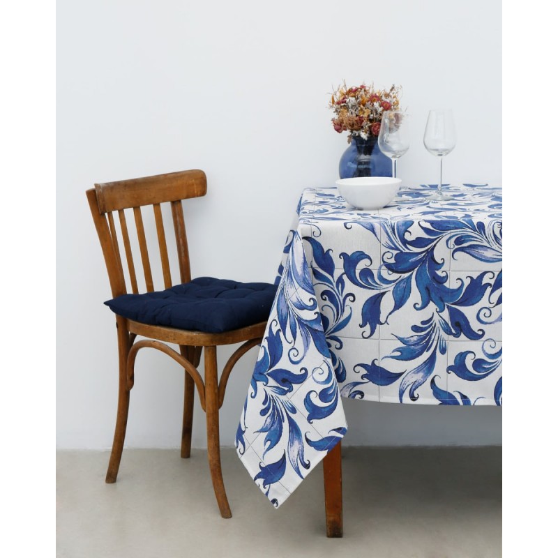 Τραπεζομάντηλο με Σχέδιο Καμπανούλες Campanula Flower 2 ατόμων Μπλε Σκούρο