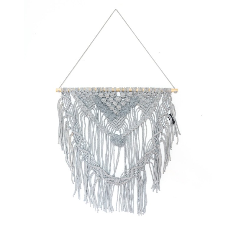 Boho Διακοσμητικό Τοίχου Βαμβακερό Macrame Rohan σε 2 Αποχρώσεις 50x50cm Γκρι