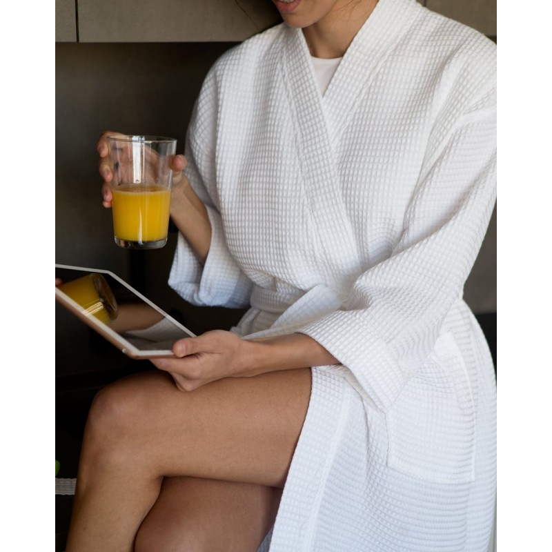 Πικέ Μπουρνούζι Oliver Medium Άσπρο