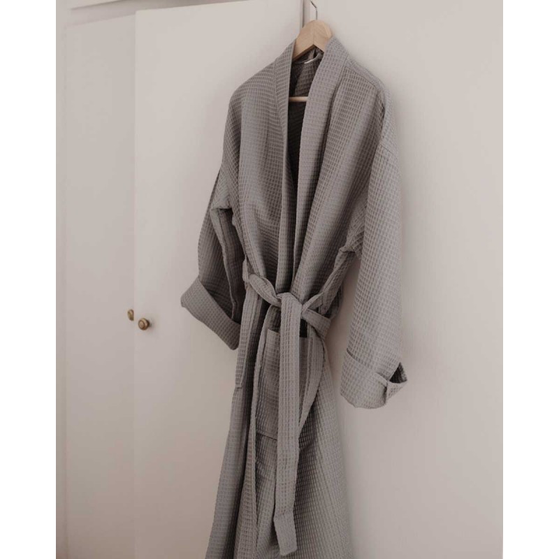 Βαμβακερό Πικέ Μπουρνούζι Osaka Small | Medium Ανθρακί