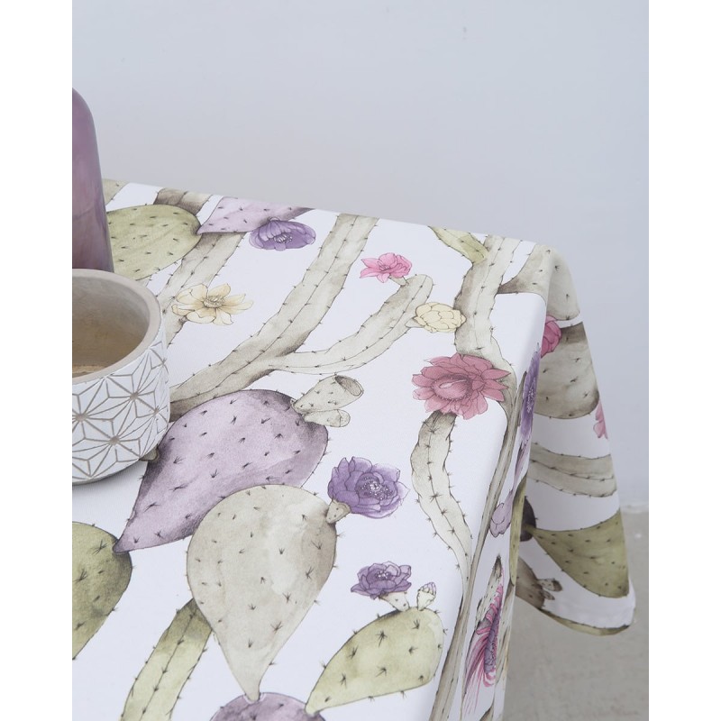 Αλέκιαστο Τραπεζομάντηλο Mexican Cactus 6 ατόμων (155x175cm)