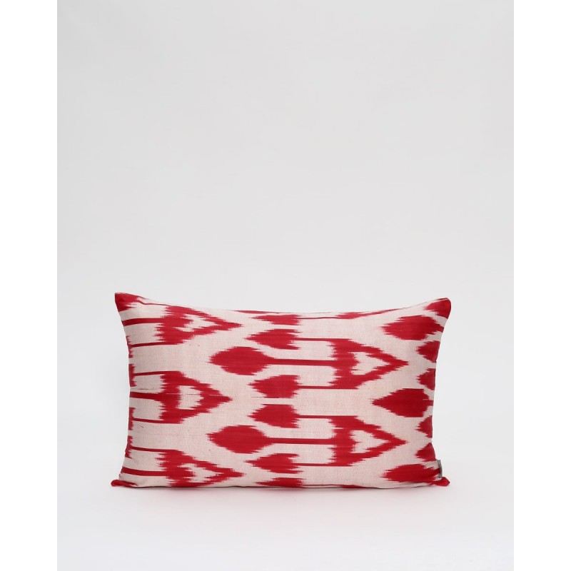 Διακοσμητική Μαξιλαροθήκη Αργαλειού Boho Ikat 35x60cm Κόκκινο