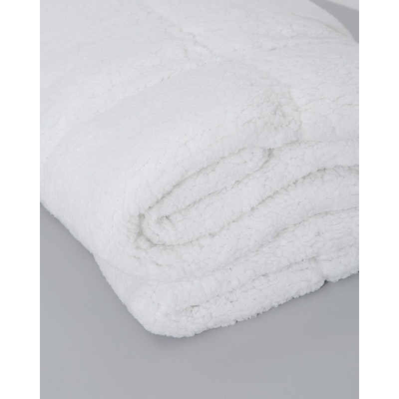 Καπιτονέ Ανώστρωμα Με Οικολογική Γούνα Well Being Ημίδιπλη (120x200+3cm) Άσπρο