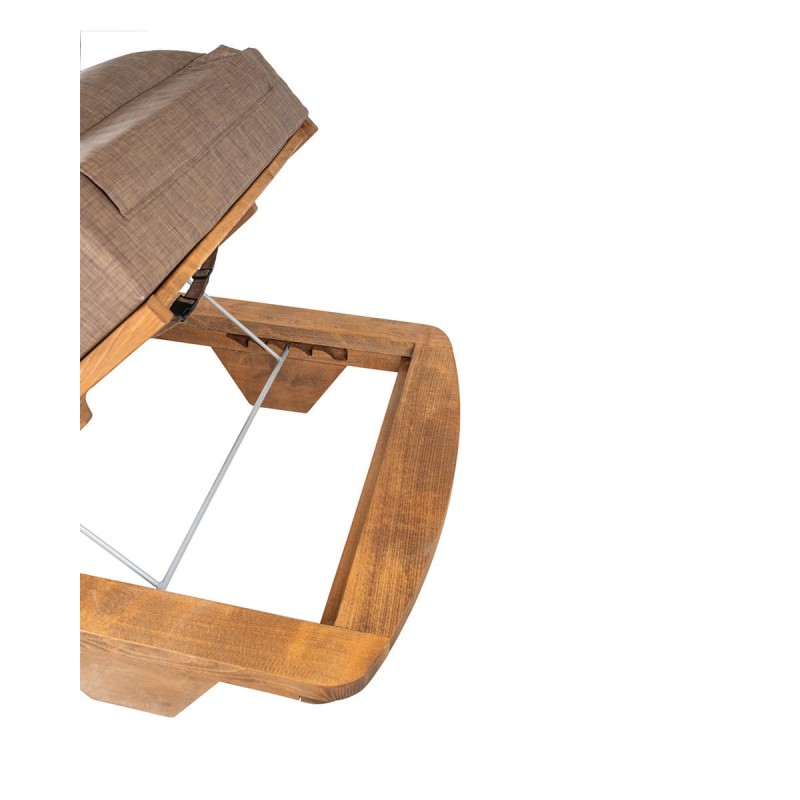 Ξύλινη Ξαπλώστρα με Οβάλ Προφίλ και Μαξιλάρι Pacho 95x215x22cm