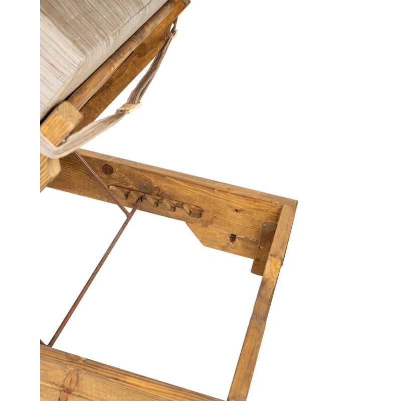 Ξύλινη Ξαπλώστρα με Μαξιλάρι Chizu 70x200x22cm