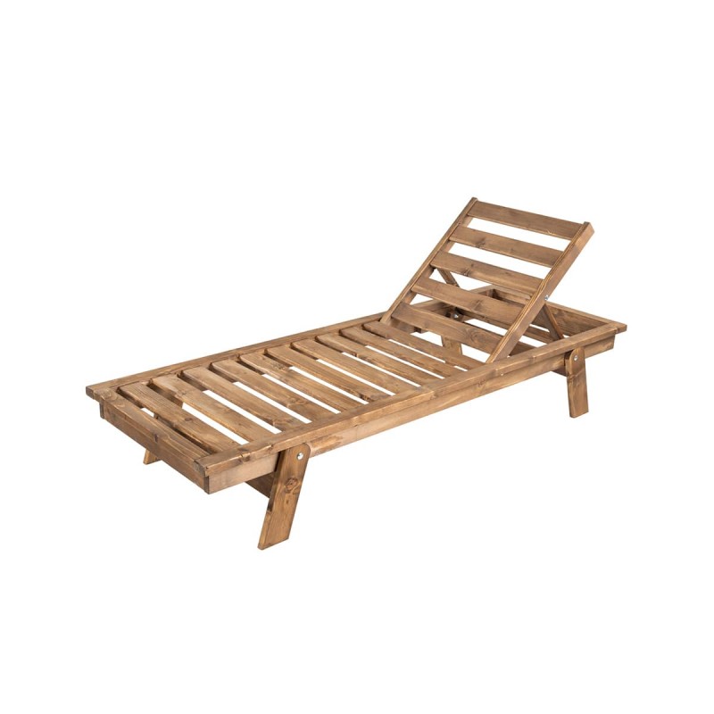 Ξύλινη Ξαπλώστρα με Σπαστό Πόδι και Μαξιλάρι Aiya 70x200x33cm