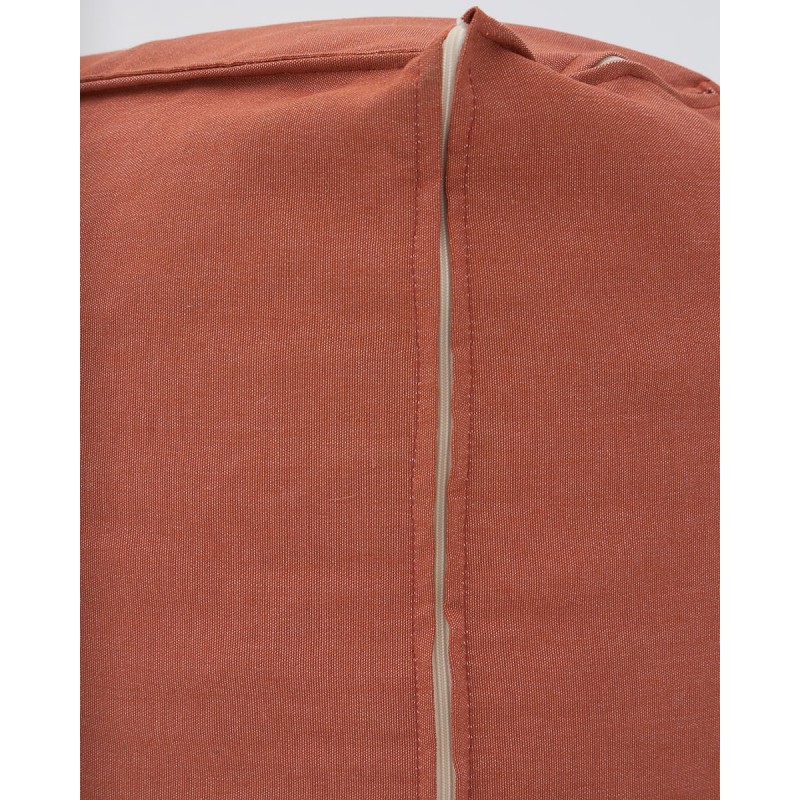 Μονόχρωμο Αδιάβροχο Πουφ Σχέδιο Ψάθα Oia 50x50x60cm Rust