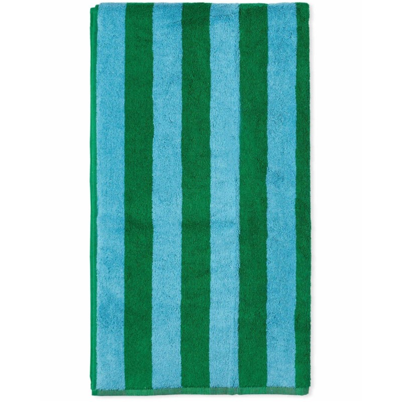 Βαμβακερή Ριγέ Πετσέτα Μπάνιου Akro 90x170cm Θαλάσσης | 90x170cm Πράσινο
