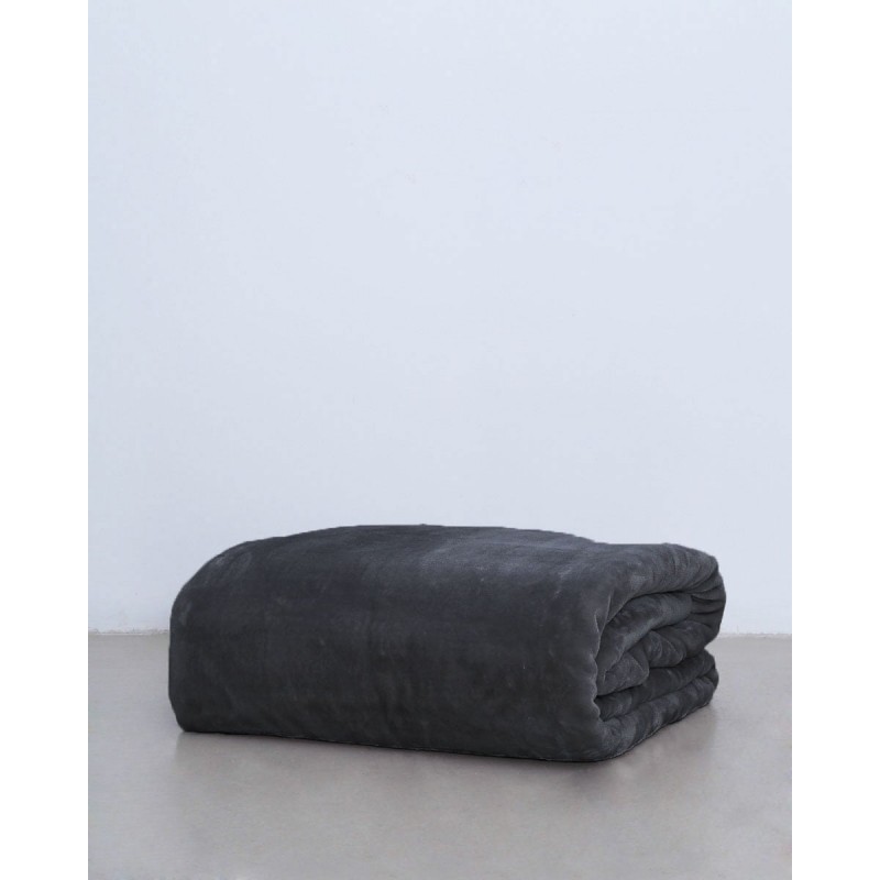 Βελουτέ Μονόχρωμη Κουβέρτα Voras σε 7 Αποχρώσεις Υπέρδιπλη (220x240cm) Ανθρακί