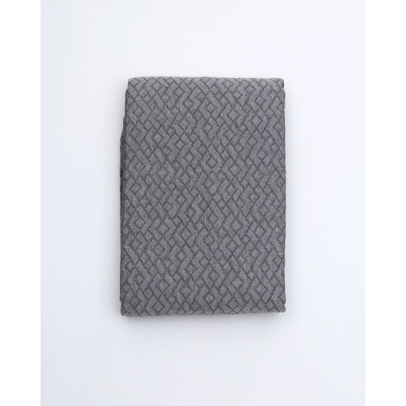 3D Ζακάρ Κουβερλί Κουβέρτα Γεωμετρικό Pattern Augerinos Super Υπέρδιπλη (260x280cm) Ανθρακί