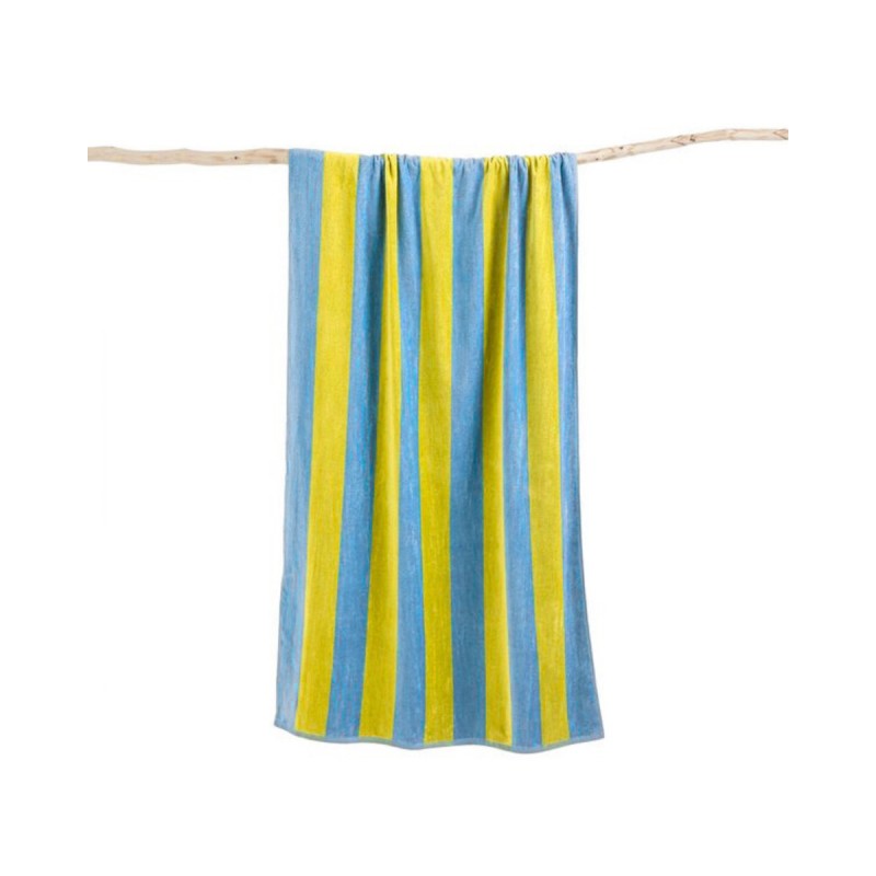 Βαμβακερή Ριγέ Πετσέτα Μπάνιου Akro 90x170cm Θαλάσσης | 90x170cm Κίτρινο
